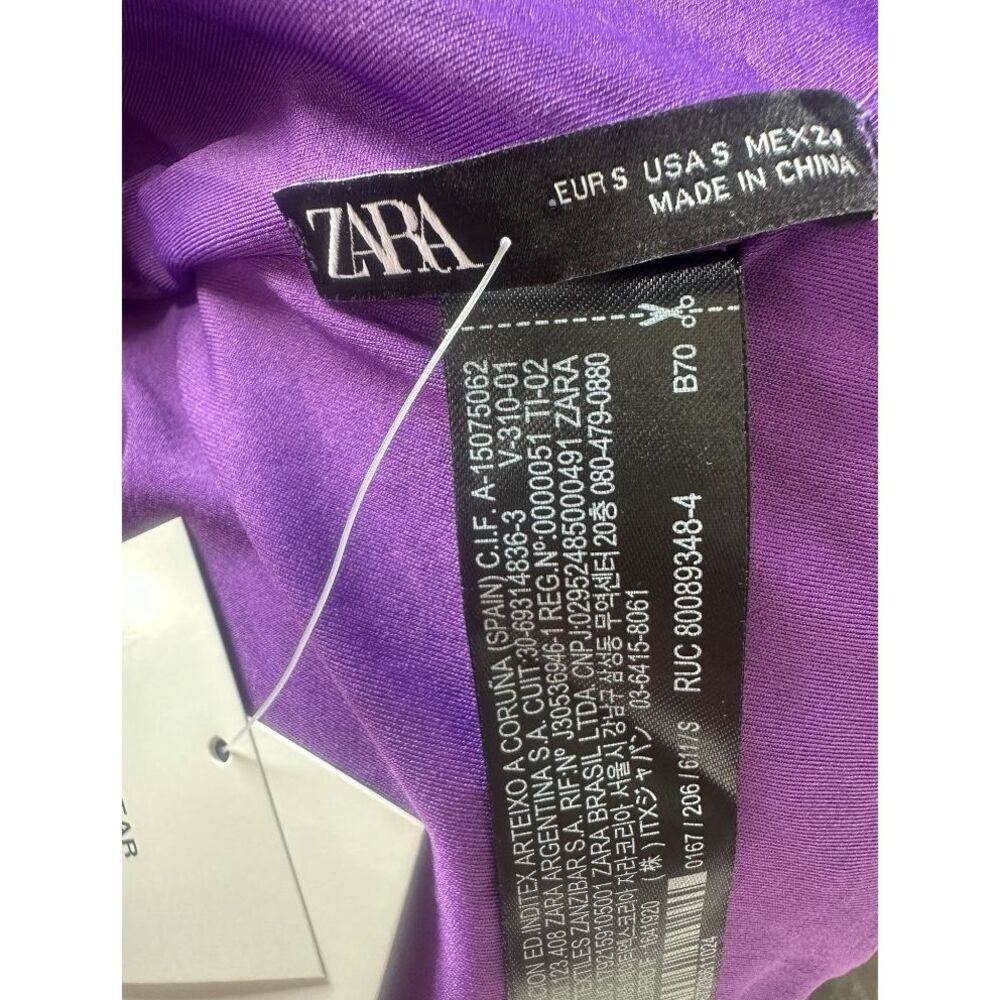 ZARA NWT Fashion Maxi Ruffle V Neck Purple Swimsuit Size S - Picture 7 of 8